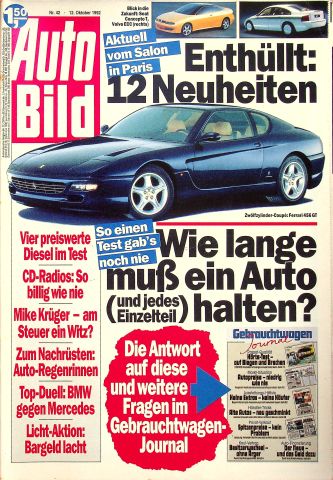 Deckblatt Auto Bild (42/1992)